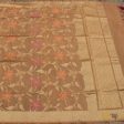 Light Orange Pure Kora Net by Cotton Banarasi Handloom Dupatta Hot on Sale