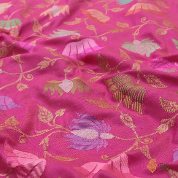 Peach-Gulabi Pink Pure Katan Silk Banarasi Kadwa Handloom Dupatta Discount