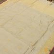 Off White Pure Katan Silk Banarasi Handloom Dupatta Hot on Sale