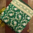 Dark Green Pure Katan Silk Banarasi Handloom Saree Hot on Sale