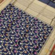 Navy Blue Pure Katan Silk Banarasi Handloom Dupatta Online