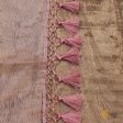 Light Pink Pure Kora Tissue Net Banarasi Handloom Dupatta Online