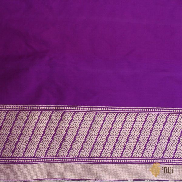 Purple Pure Katan Silk Banarasi Handloom Saree Cheap