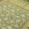 Pista Green Pure Kora Net Banarasi Handloom Dupatta For Cheap