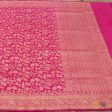 Rani Pink Pure Katan Silk Banarasi Handwoven Dupatta Online now