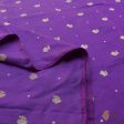 Blue-Magenta Pure Katan Silk Banarasi Handloom Fabric For Discount