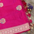 Rani Pink Pure Katan Silk Banarasi Handloom Dupatta Fashion