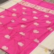 Pink-Off White Pure Katan Silk Banarasi Handloom Dupatta Online Sale