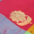 Multicolored Pure Silk Georgette Banarasi Handloom Dupatta For Cheap