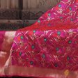 Orange-Red Pure Katan Silk Banarasi Handloom Dupatta Cheap