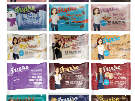 Inspire Single Serve Protein Powder by Bariatric Eating - 19 Flavor Variety Pack! Online