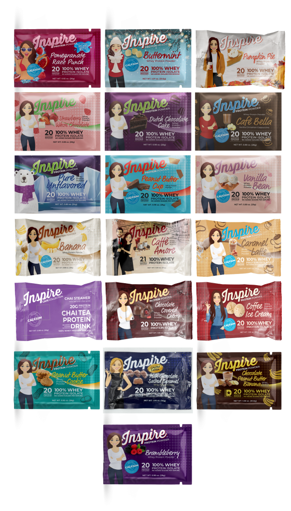 Inspire Single Serve Protein Powder by Bariatric Eating - 19 Flavor Variety Pack! Online